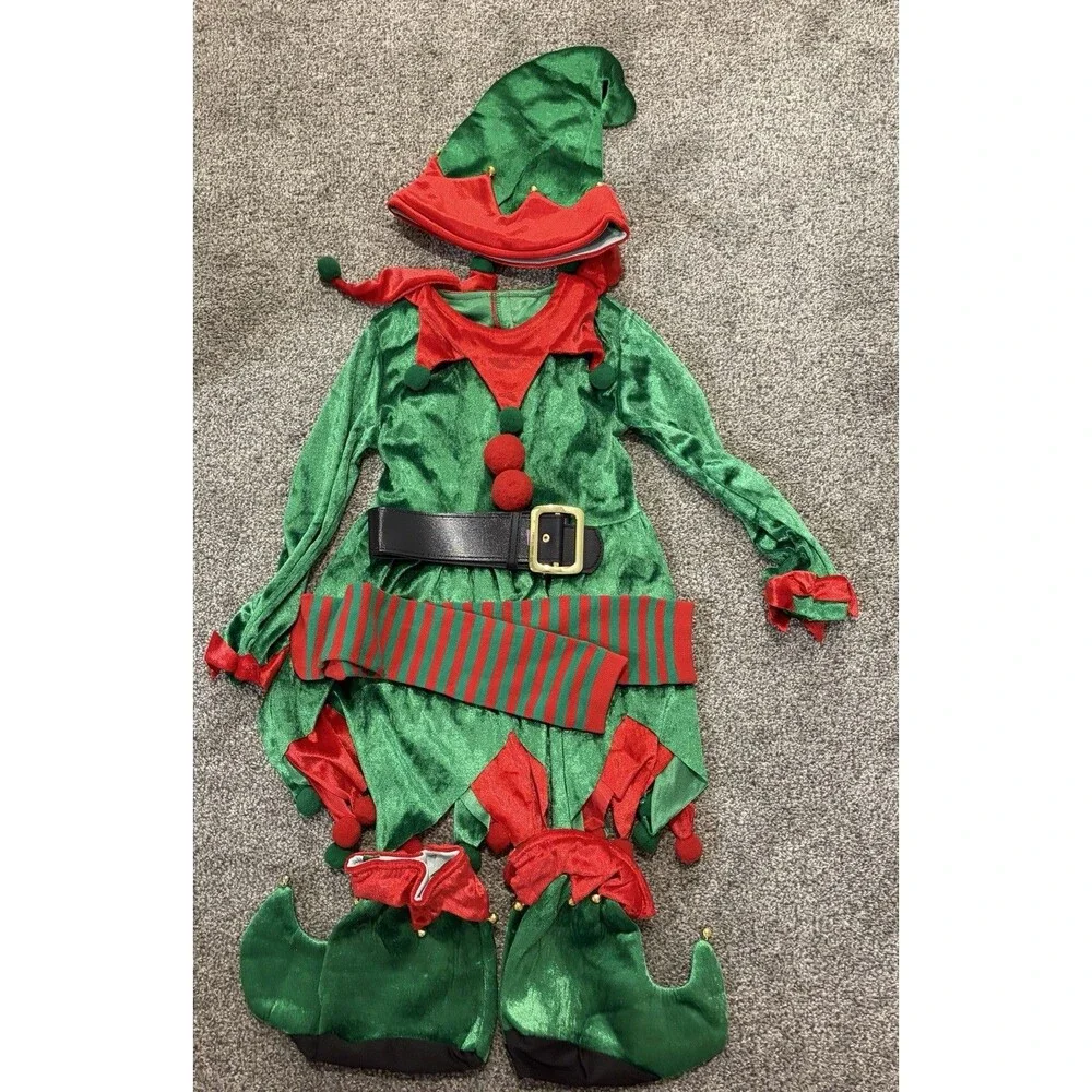 Girls Christmas Elf Costume Size Small NIP A3